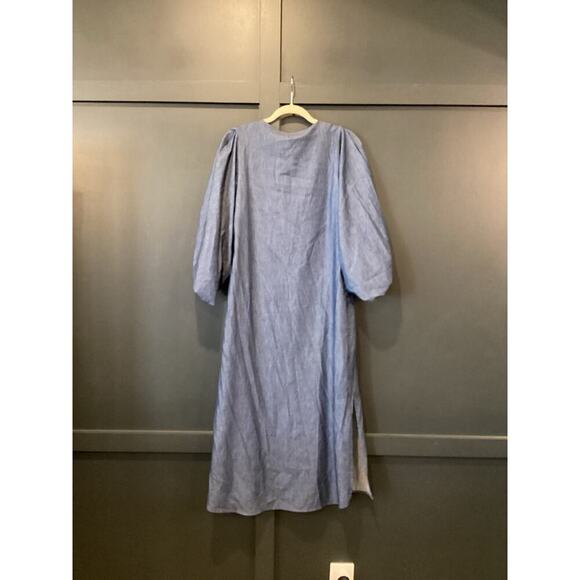 Padova Colombia kaftan denim jean balloon sleeve v neck boho resort dress 6 - Picture 3 of 10